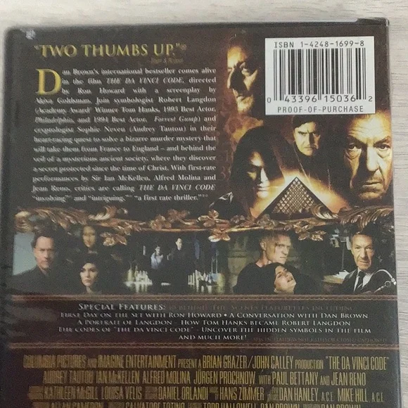 DVD 2 DISC FULL SCREEN SPECIAL EDITION THE DA VINCI CODE - Picture 3 of 7
